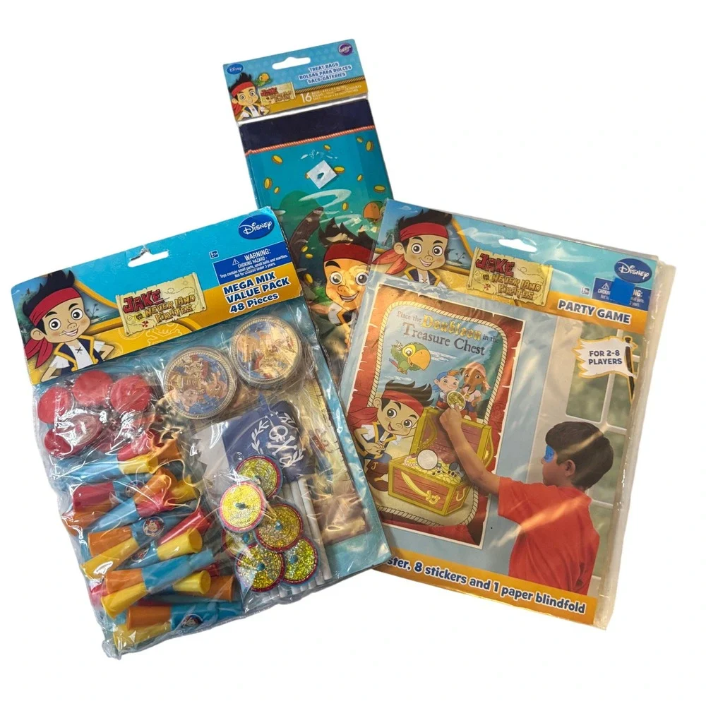 Disney Jake and the Never Land Pirates Party Supplies Favor Bags Game Set New